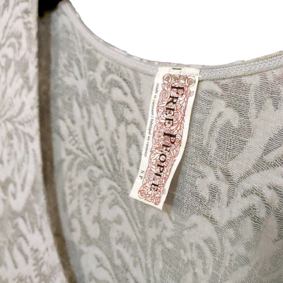 Free People Ivory Lace Long Sleeve Dress Purple Slip & Tulle Skirt Womens Size S - Picture 8 of 10